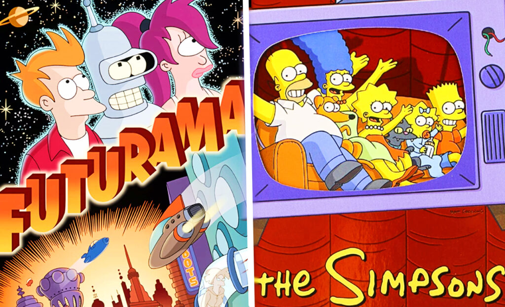 Futurama and The Simpsons, in one shot