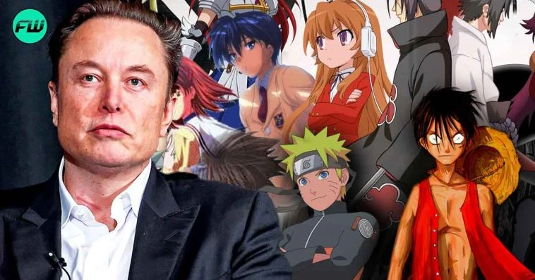 Ilon Musk in the circle of Anime characters