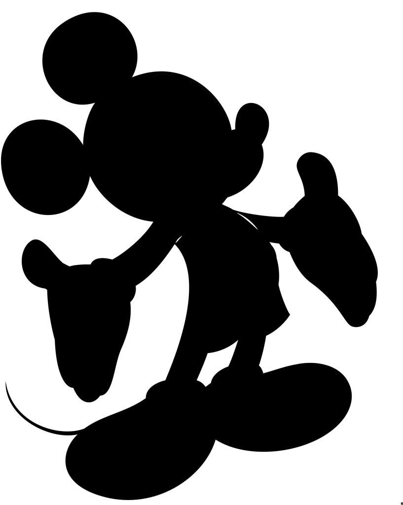a silhouette of Micky mouse