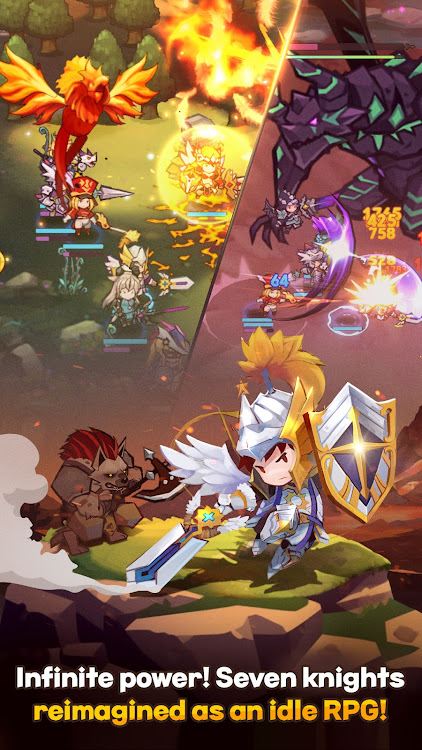 an imageof a gameplay of Seven Knights Idle Adventure